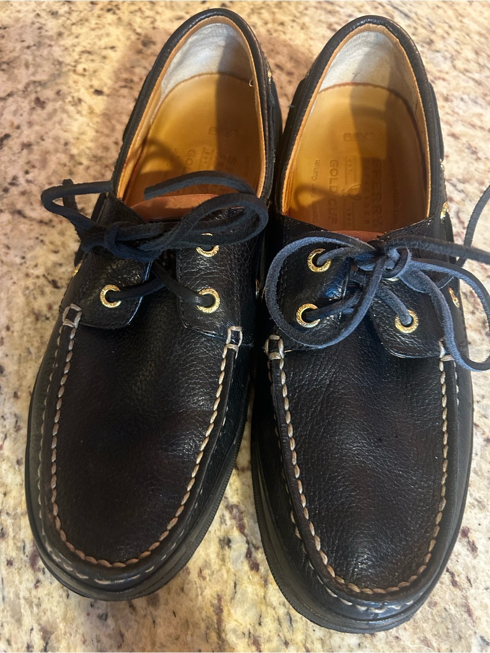 SPERRY GOLD CUP COLLECTION men’s 2-eye classic Topsiders. Size 7.5.black leather